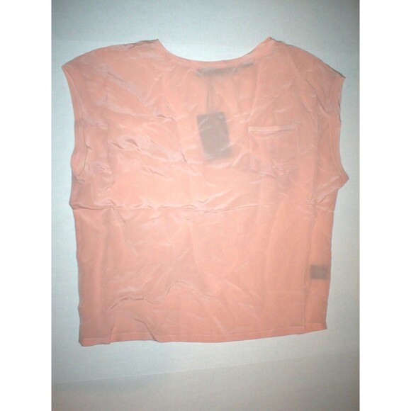 NWT $198 LAMB New Blush Pink Short Sleeve Silk Top Blouse S Womens Designer Work - Picture 2 of 8